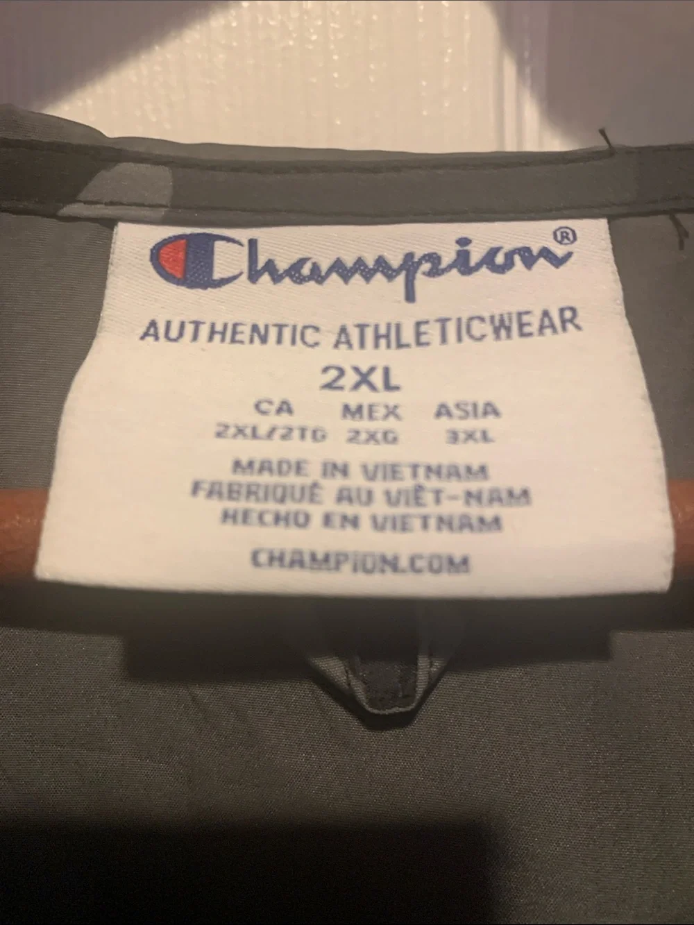 Champion Gray & Black Camo Windbreaker Pullover Jacket - Picture 2 of 3
